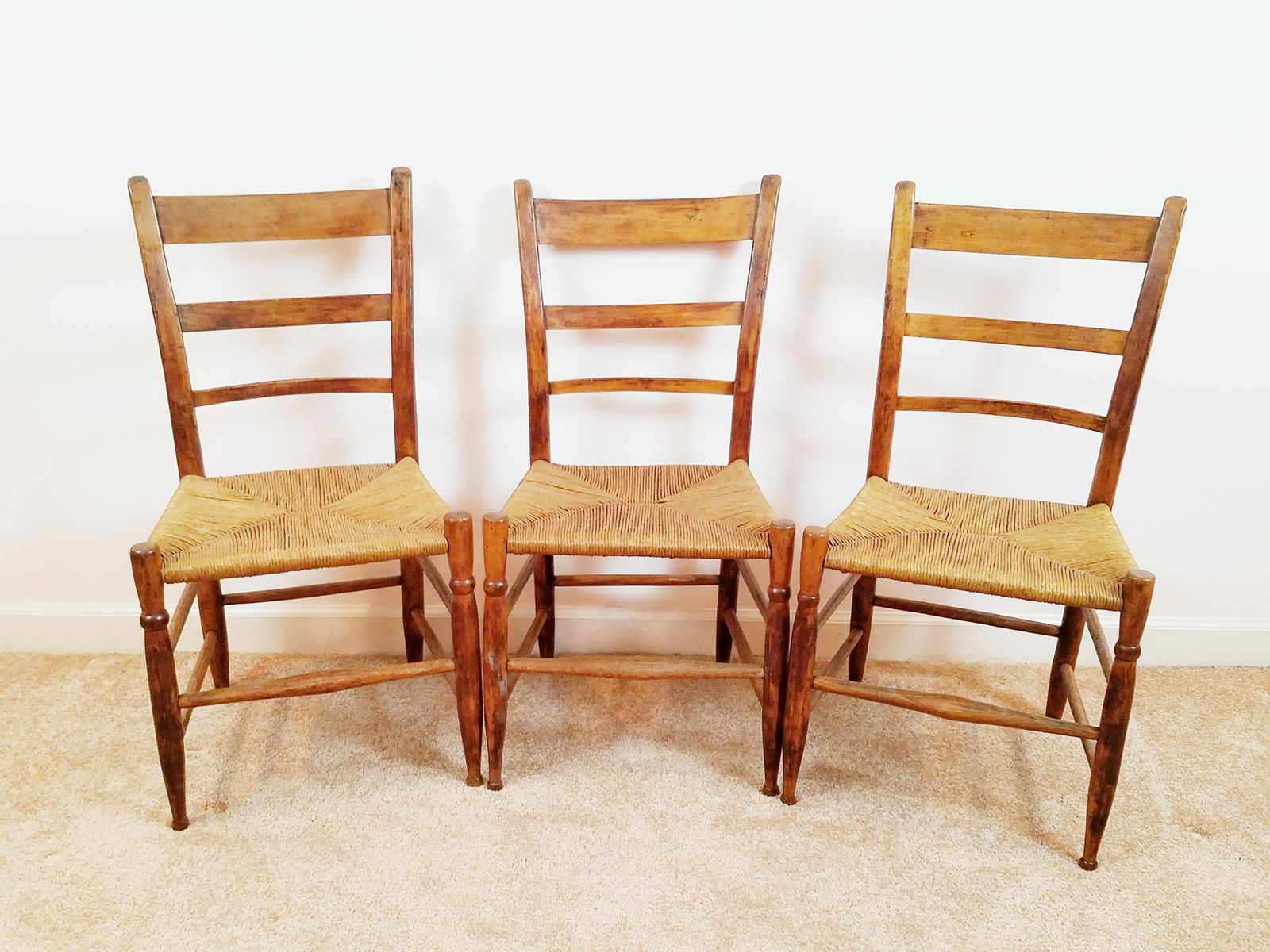 3 Rush Seated Chairs (1 of 2)