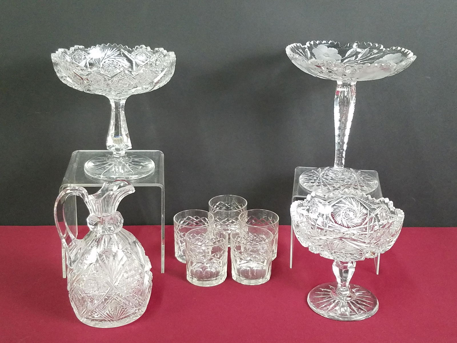 9 Pcs Cut Glass (1 of 4)