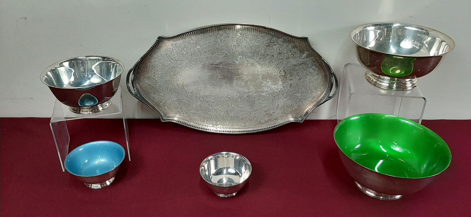 6 Pcs Silver Incl. Revere-Style Bowls (1 of 9)