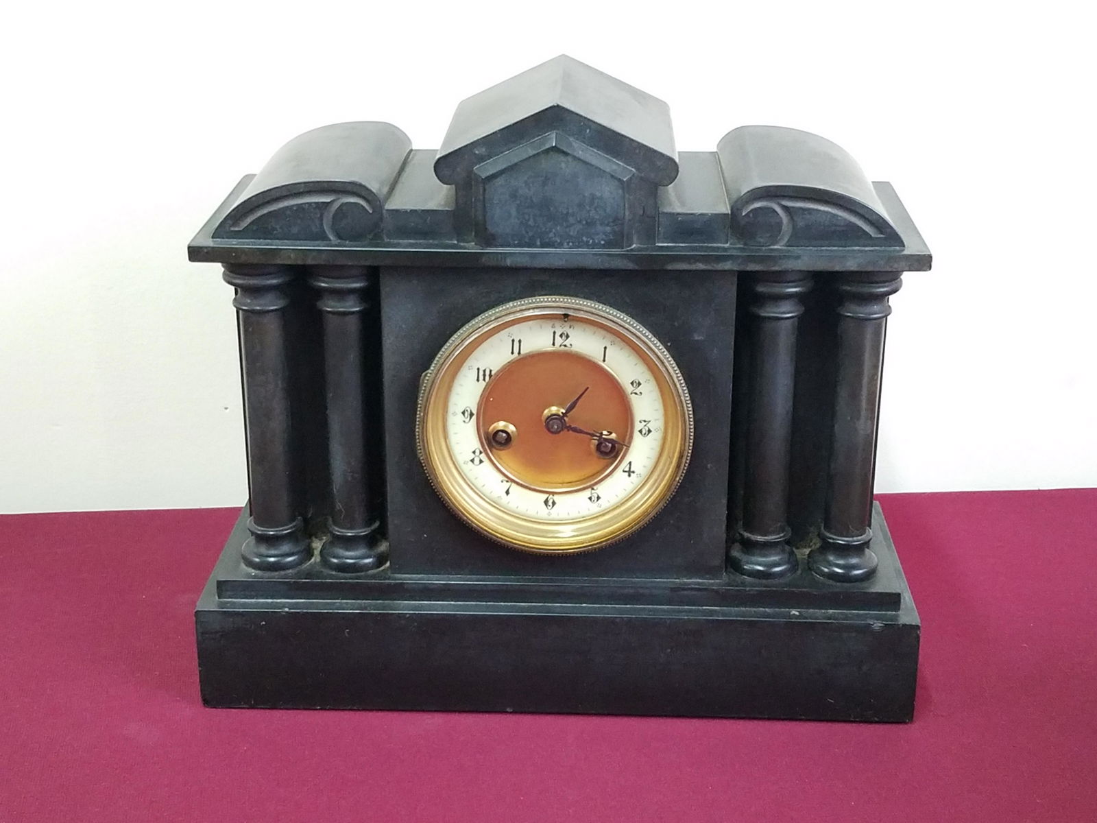 French Slate Mantel Clock (1 of 4)