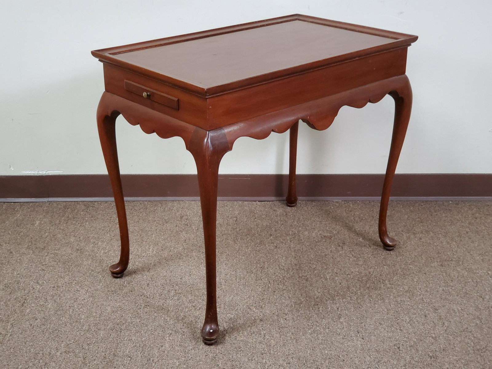 End Table with Tray: 29 1/2 " Wide; 18 1/2 " Deep; 26" High.