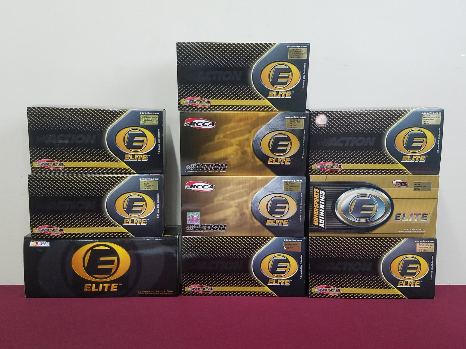 10 RCCA Elite Die Cast Cars: Includes Dale Earnhardt, Dale Earnhardt Jr. And Kevin Harvick. All 1 : 24 scale.