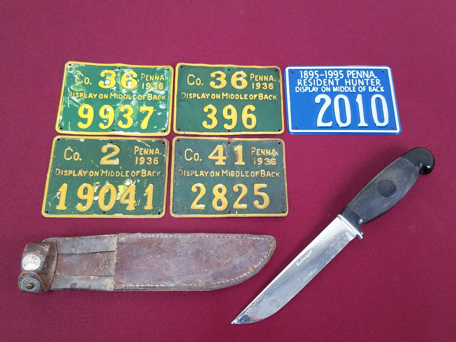 5 PA Hunting Licenses & Cattaraugus Knife (1 of 5)