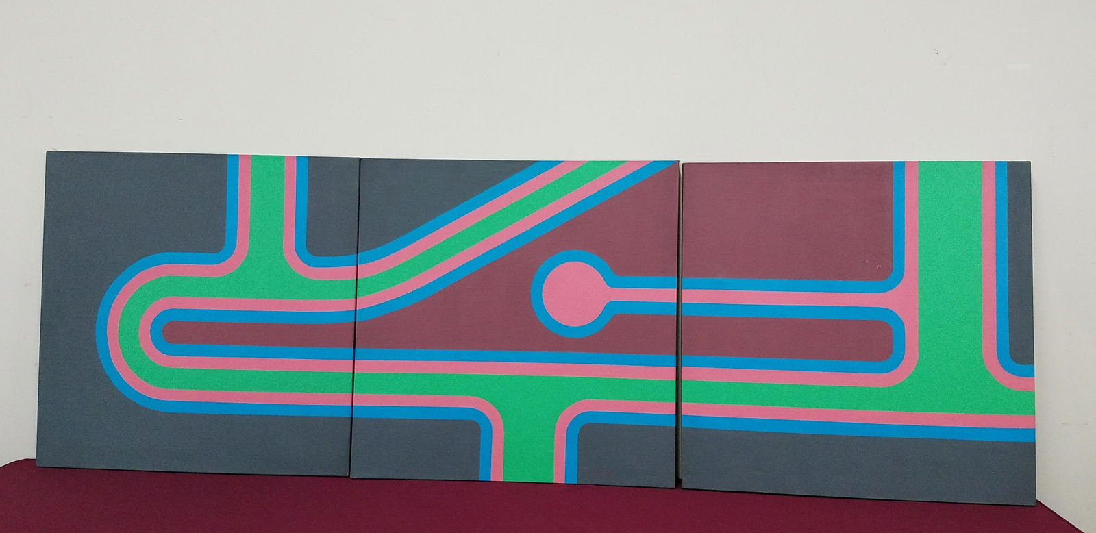 Daniel G. Fitch Geometric Triptych Painting (1 of 2)
