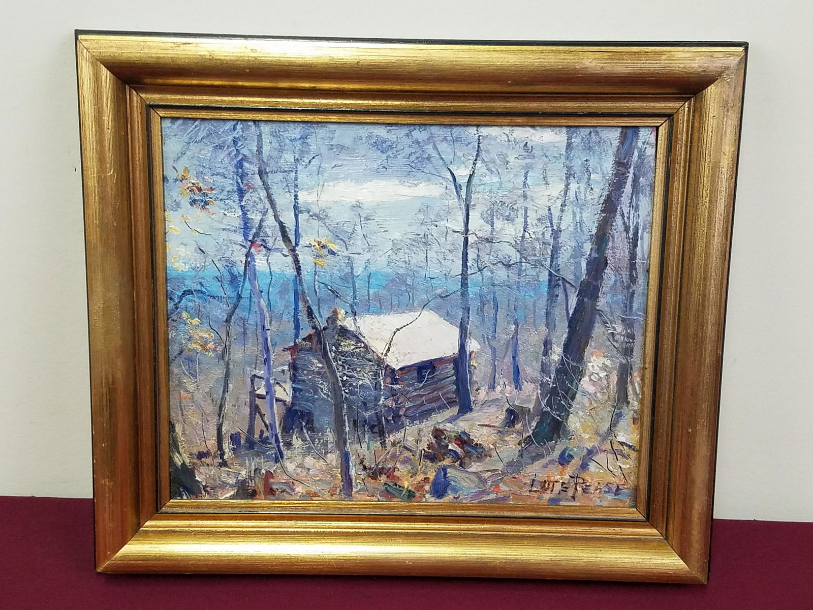 Lute Pease Log Cabin Painting (1 of 3)