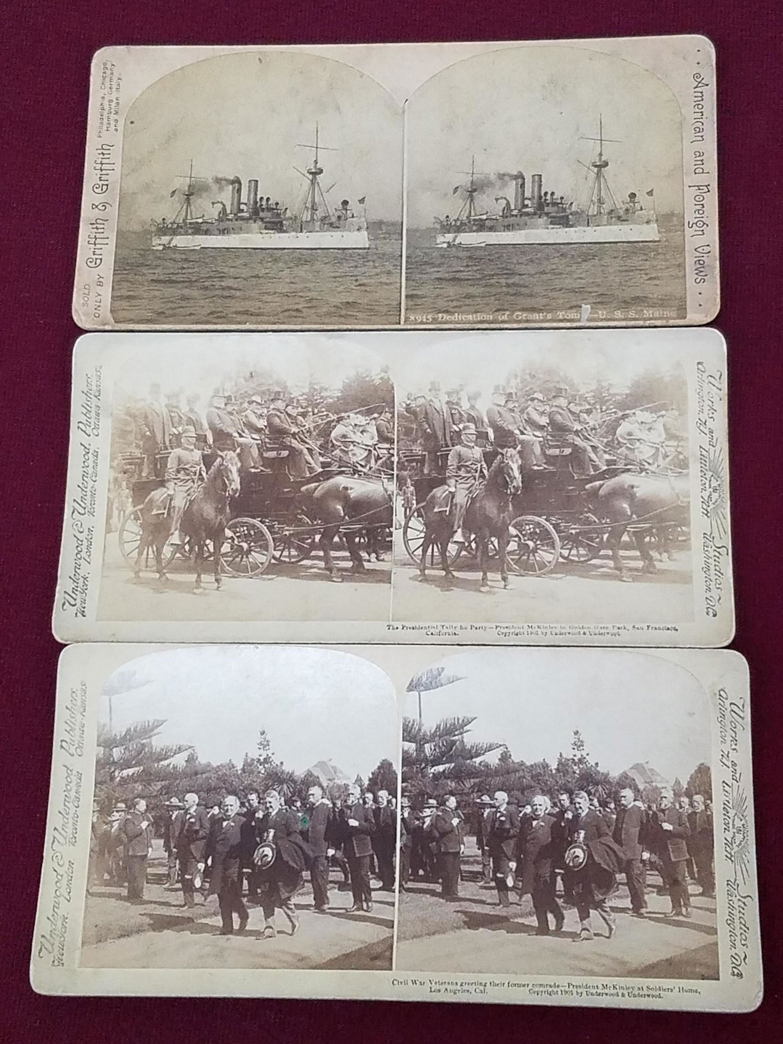 22 Stereoview Cards incl. U. S. S. Maine Ship (1 of 6)