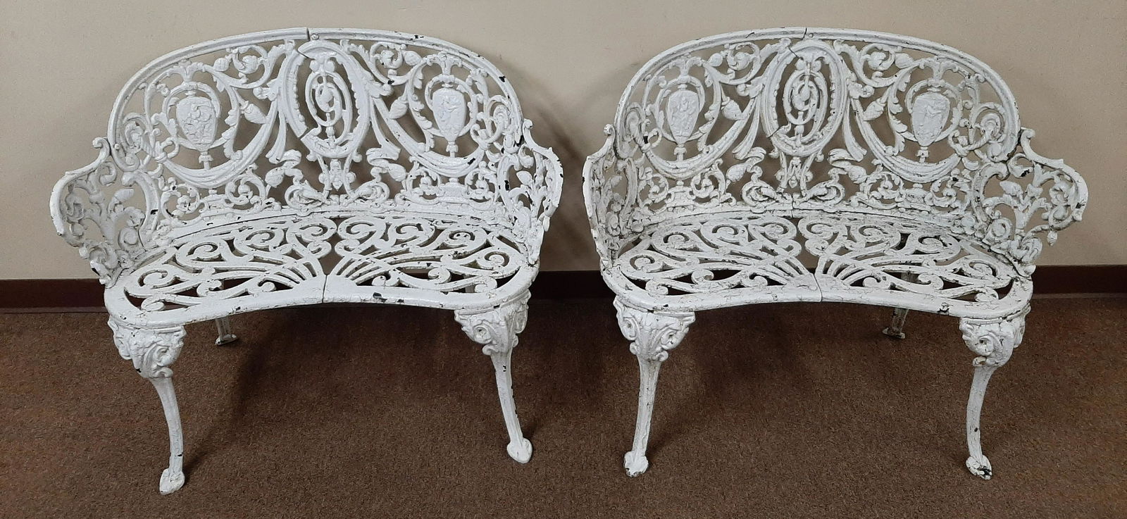 2 Figural Cast Iron Benches (1 of 2)