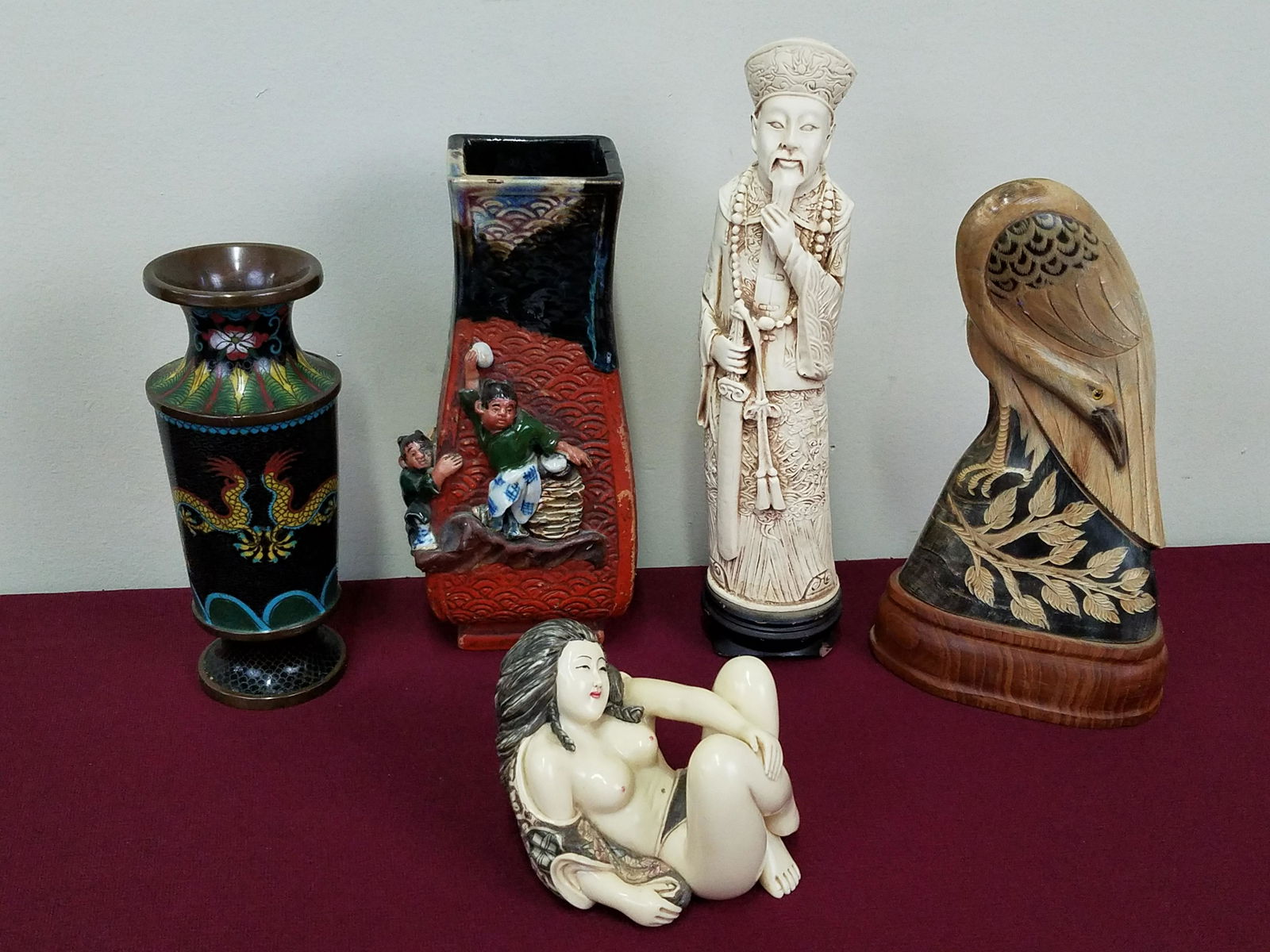 5 Asian Figures and Vases incl Sumida Gawa Vase (1 of 16)