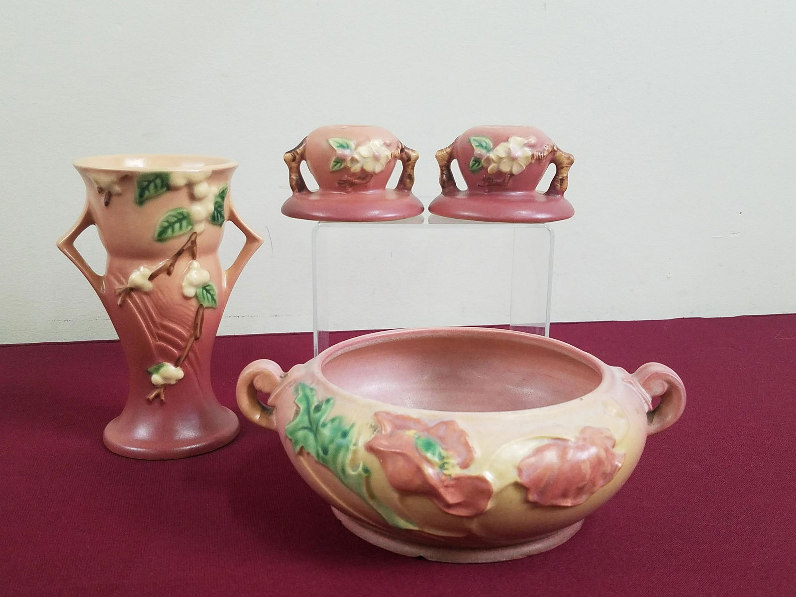 4 Pcs Roseville incl. Poppy Bowl (1 of 3)