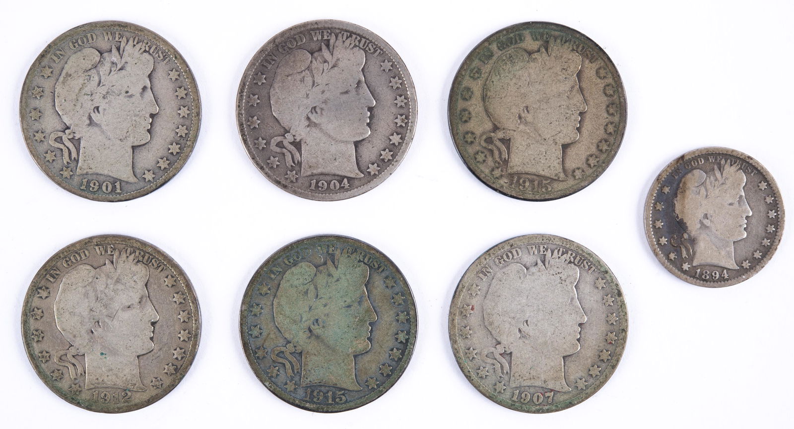 7 Pcs of Barber Coinage (1 of 2)