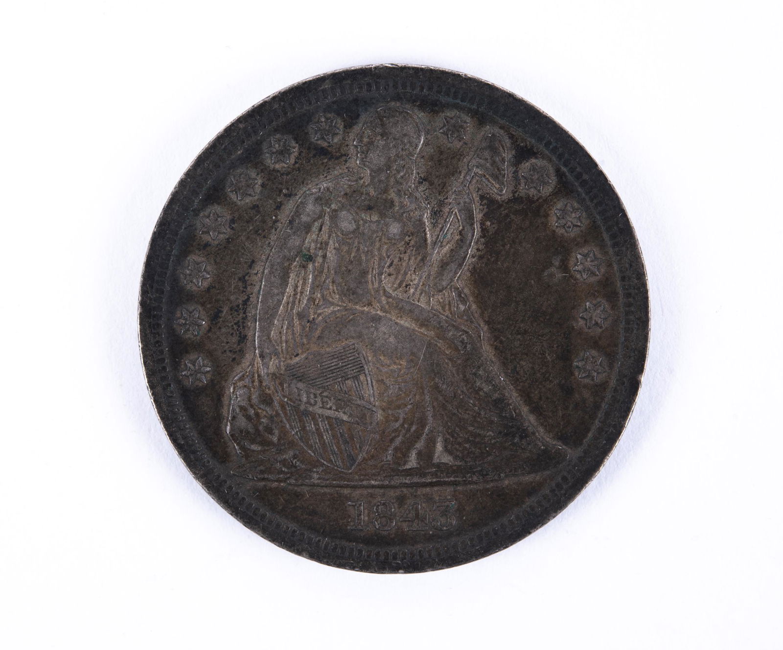 1843 Liberty Seated Silver Dollar (1 of 2)