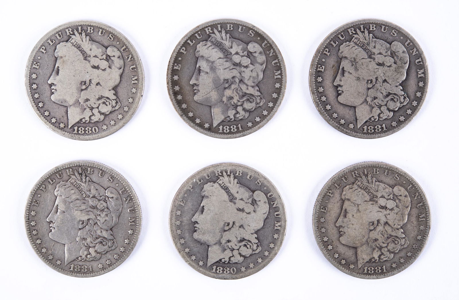 6 U.S. Morgan Silver Dollars (1 of 2)