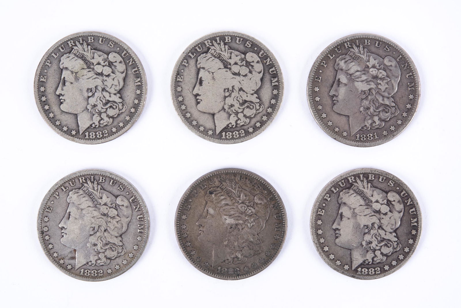 6 U.S. Morgan Silver Dollars (1 of 2)