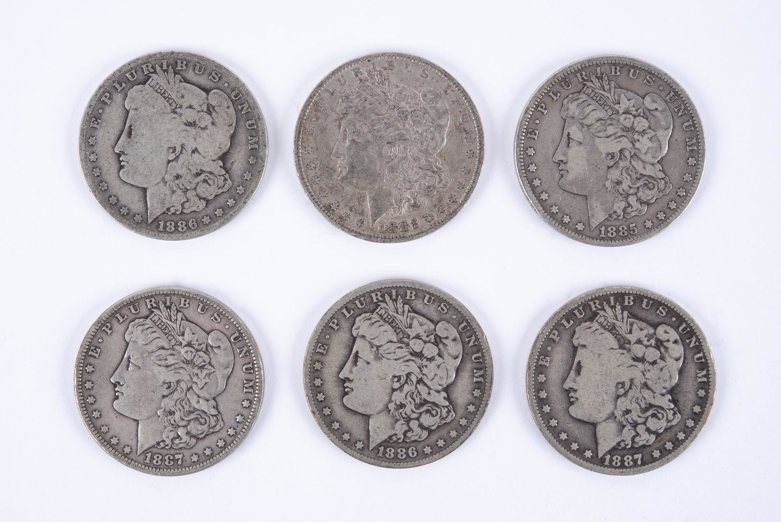 6 U.S. Morgan Silver Dollars (1 of 2)