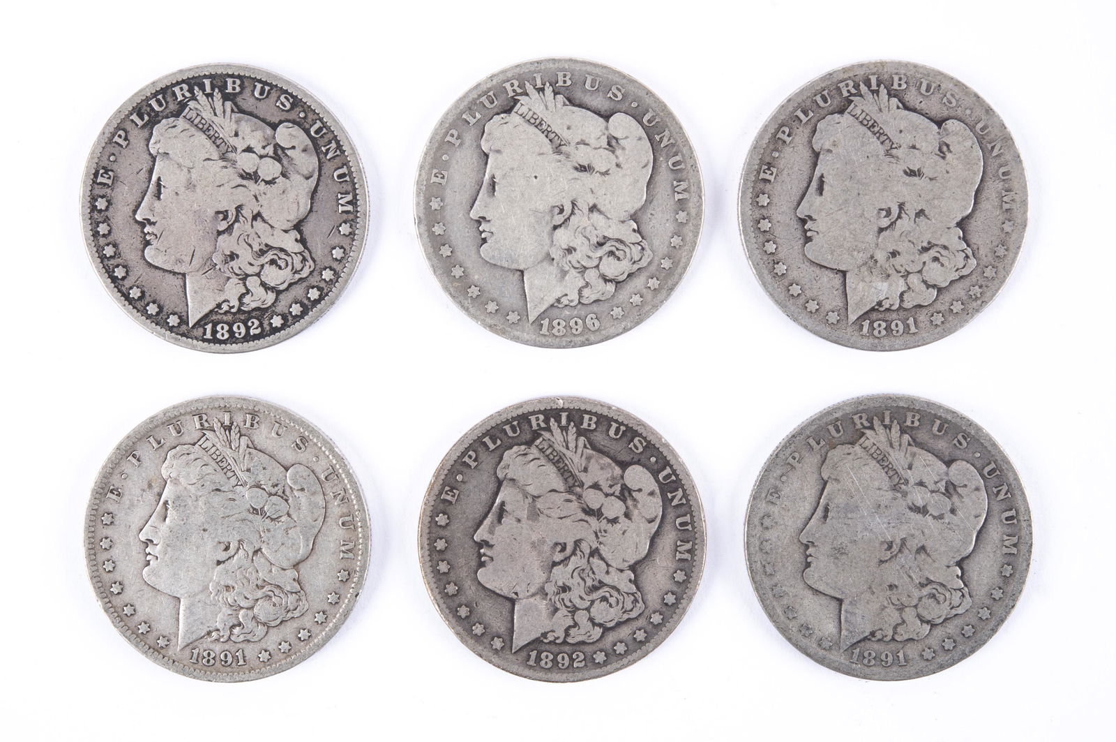 6 U.S. Morgan Silver Dollars (1 of 2)