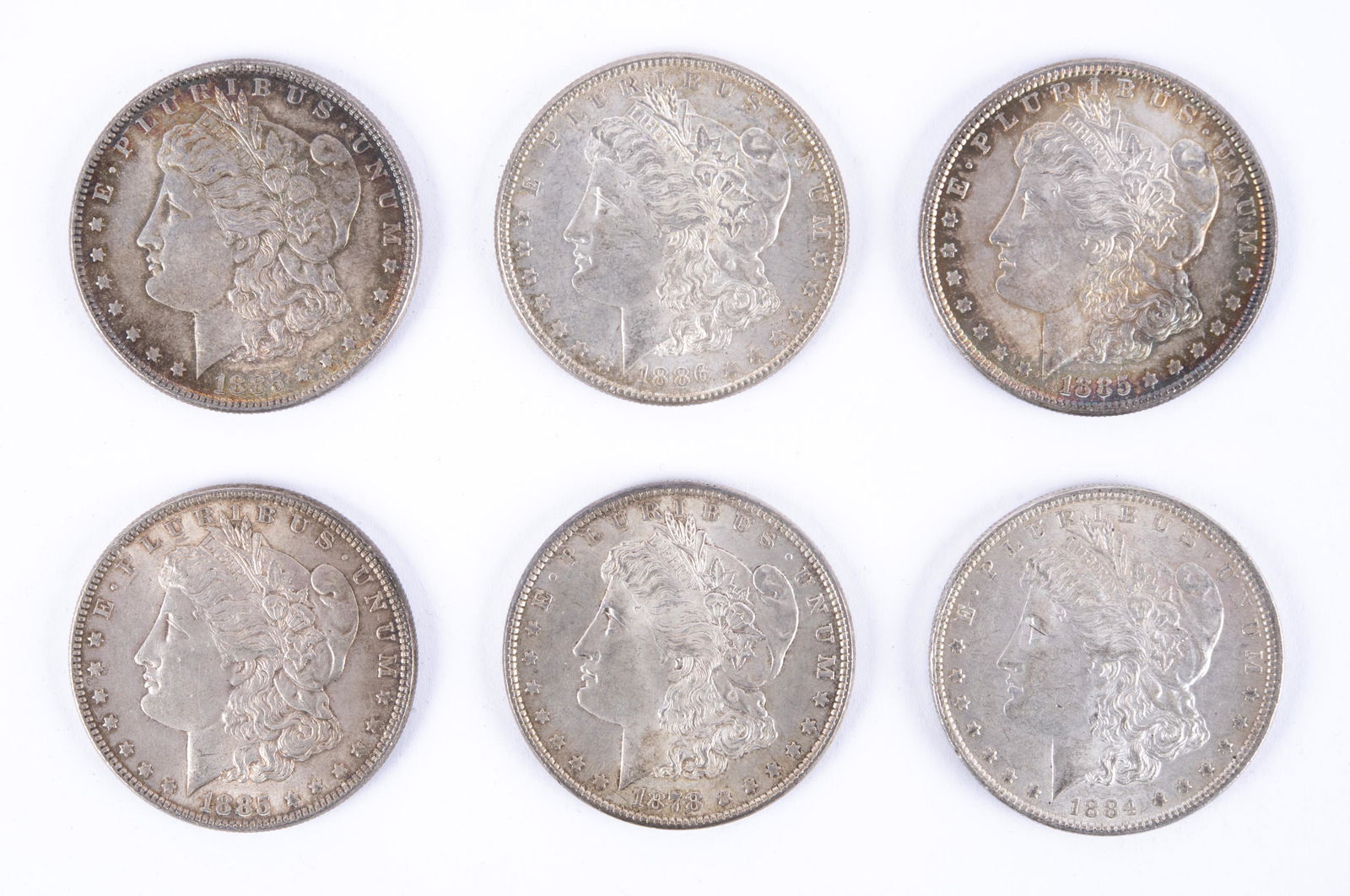 6 U.S. Morgan Silver Dollars (1 of 2)