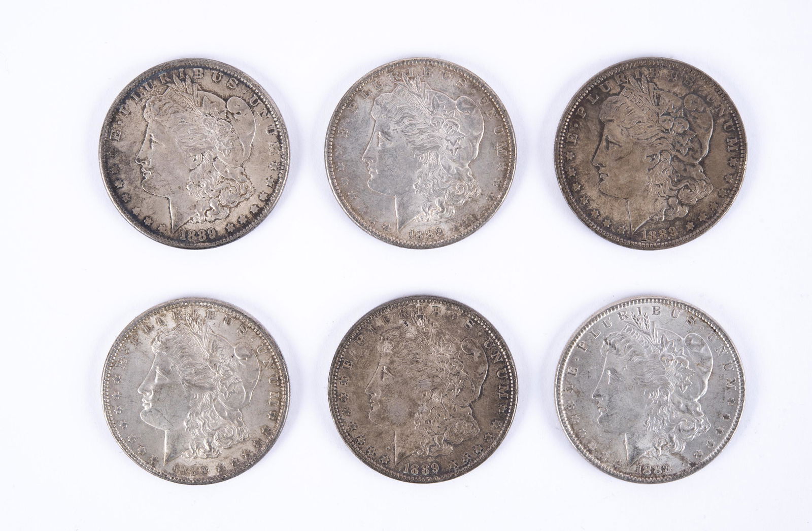 6 U.S. Morgan Silver Dollars (1 of 2)