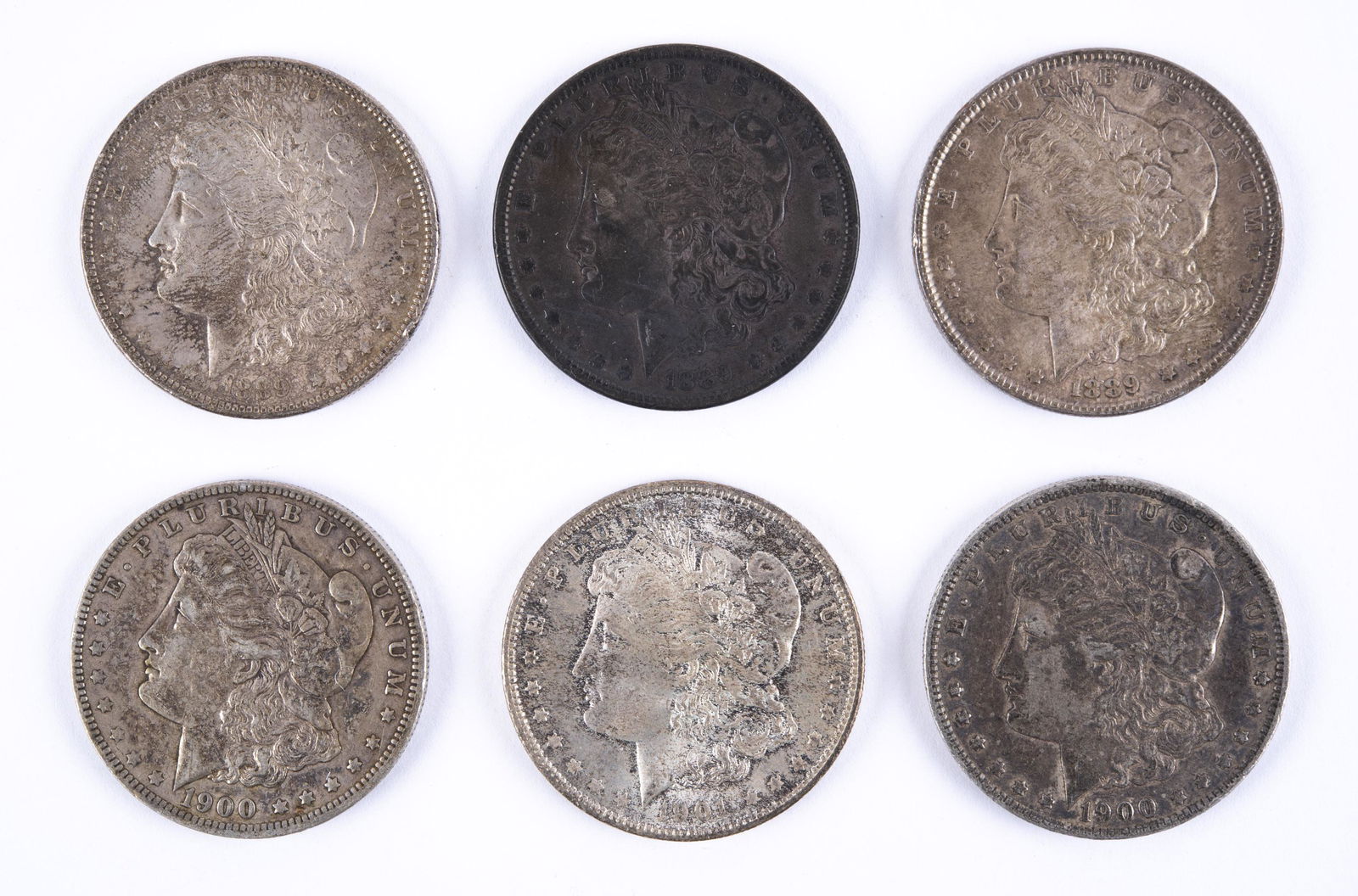 6 U.S. Morgan Silver Dollars (1 of 2)