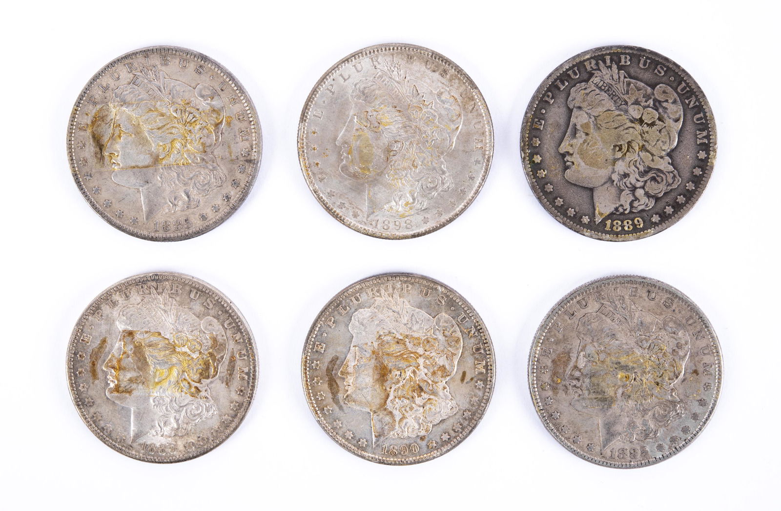 6 U.S. Morgan Silver Dollars (1 of 2)