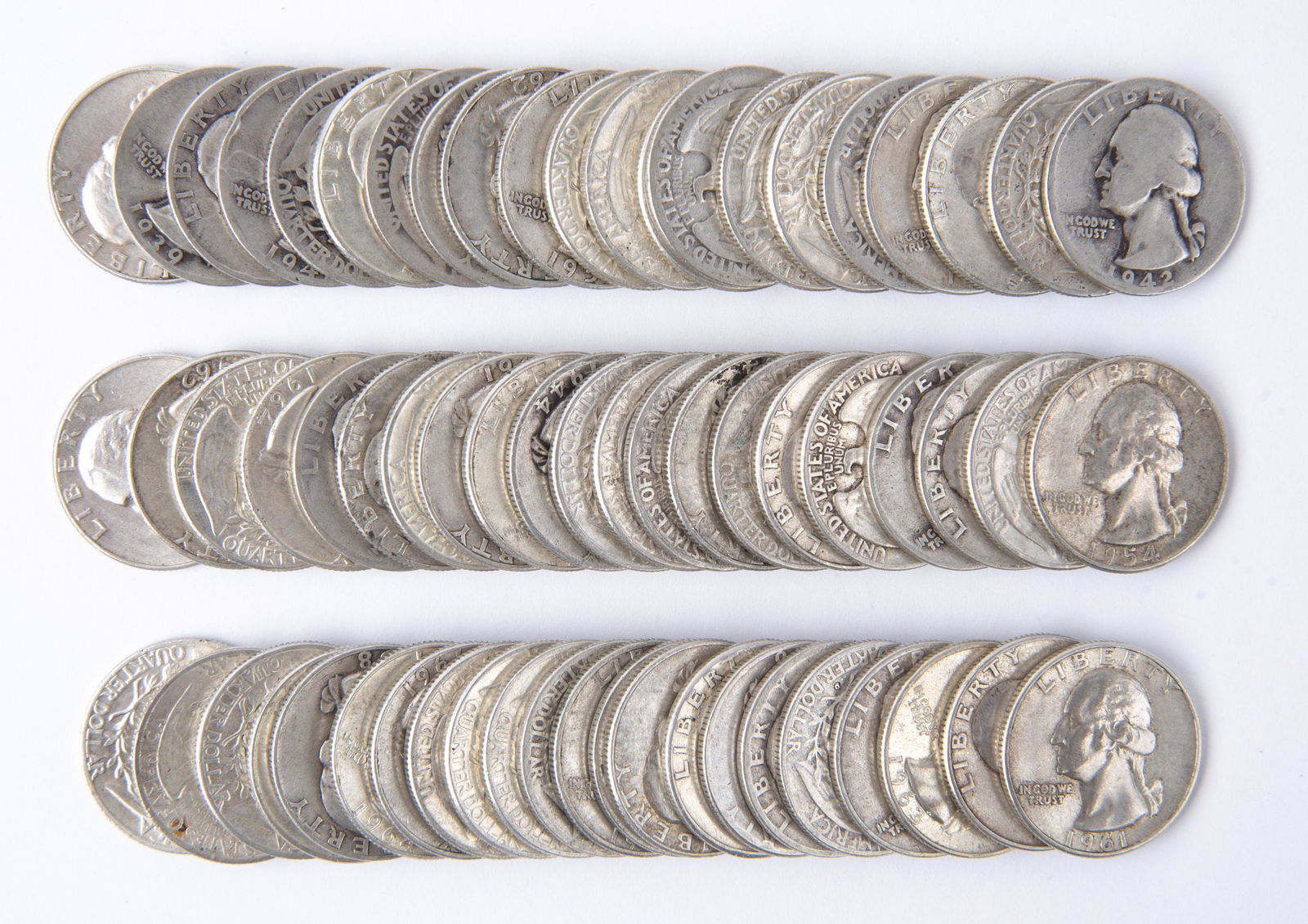 64 Silver Washington Quarters (1 of 2)