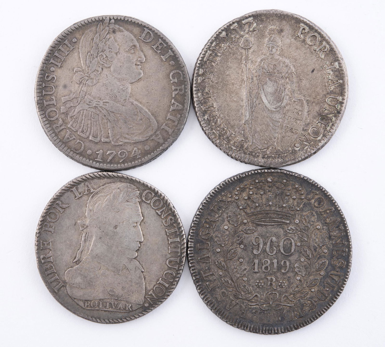 4 Pcs 18th/19th C South American Coinage (1 of 2)