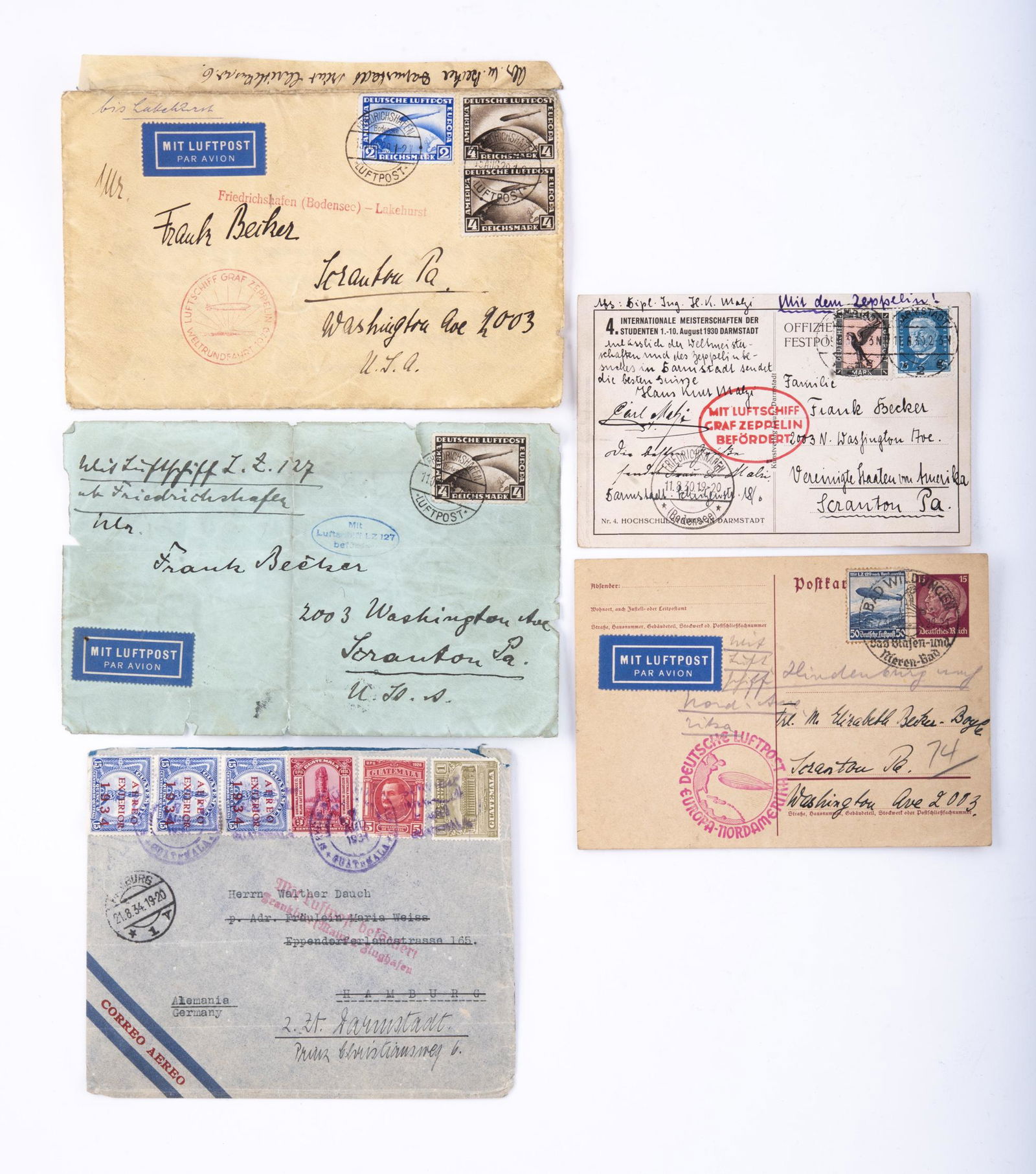 5 Covers and Faces with German Postage (1 of 2)