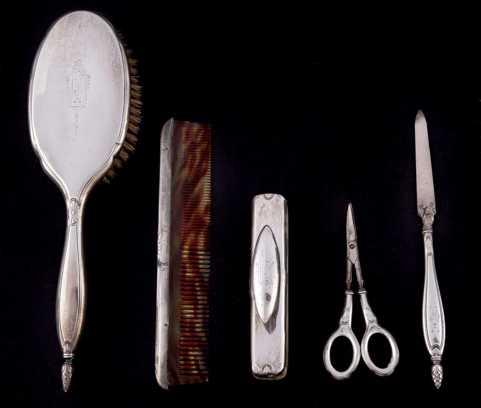 5 Pc International Silver Sterling Dresser Set (1 of 6)