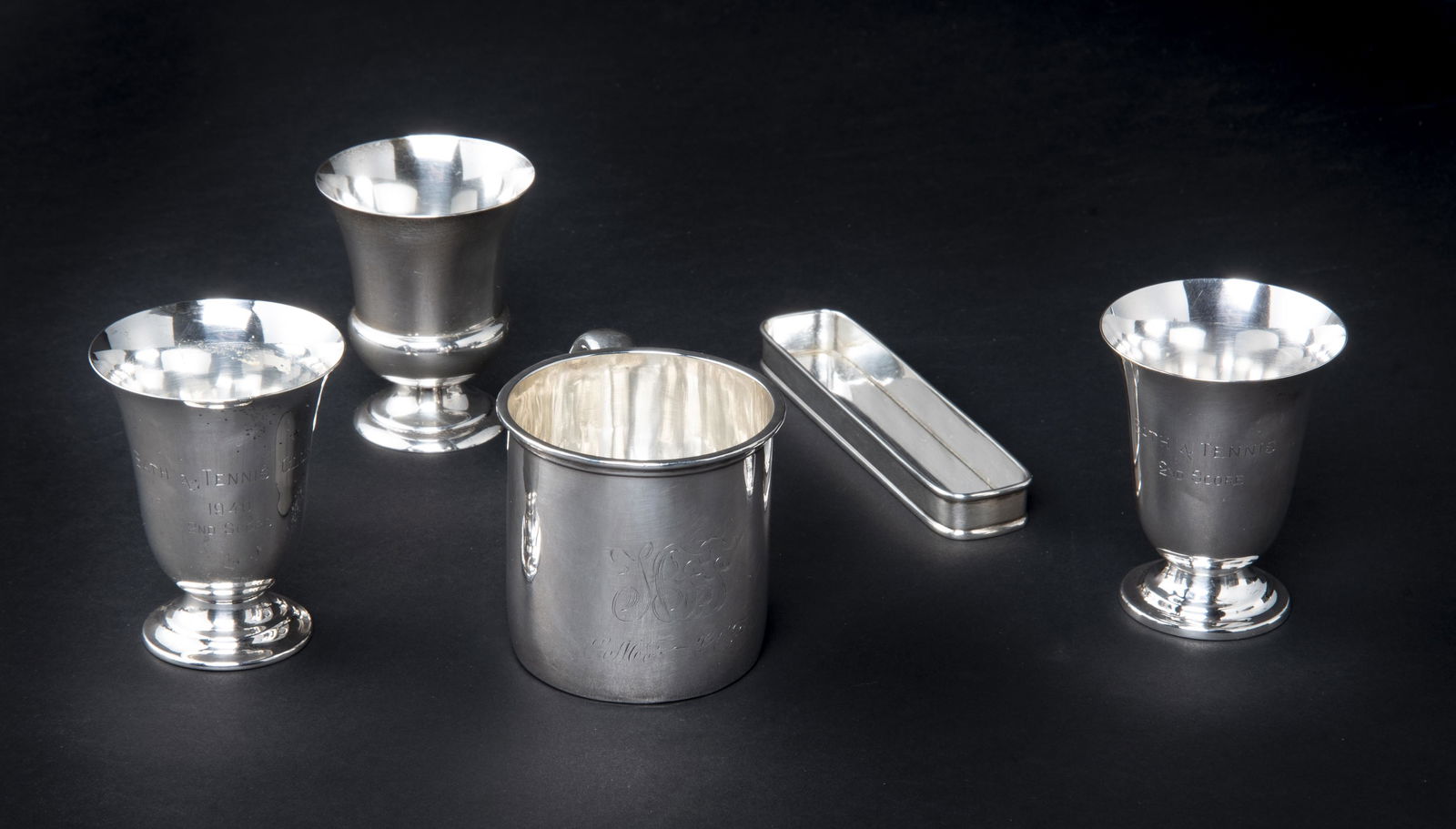 5 Pcs Sterling Incl. Meriden Brittania Trophy Cups (1 of 6)