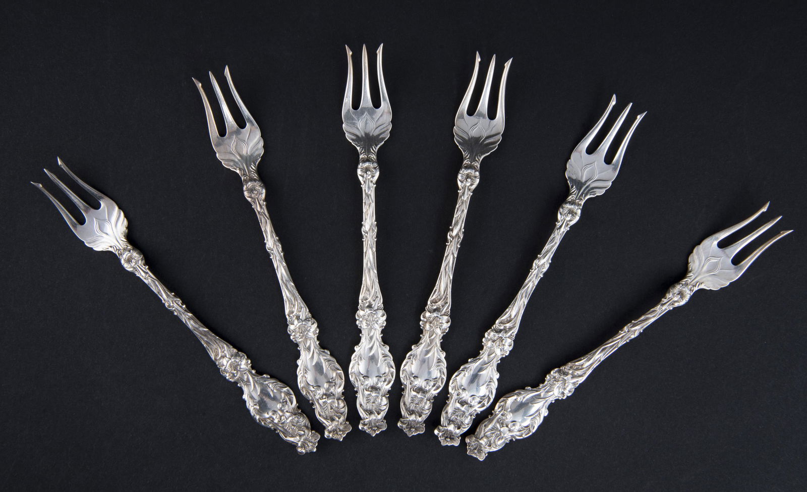 6 Whiting Mfg. Co. Lily Sterling Oyster Forks (1 of 3)