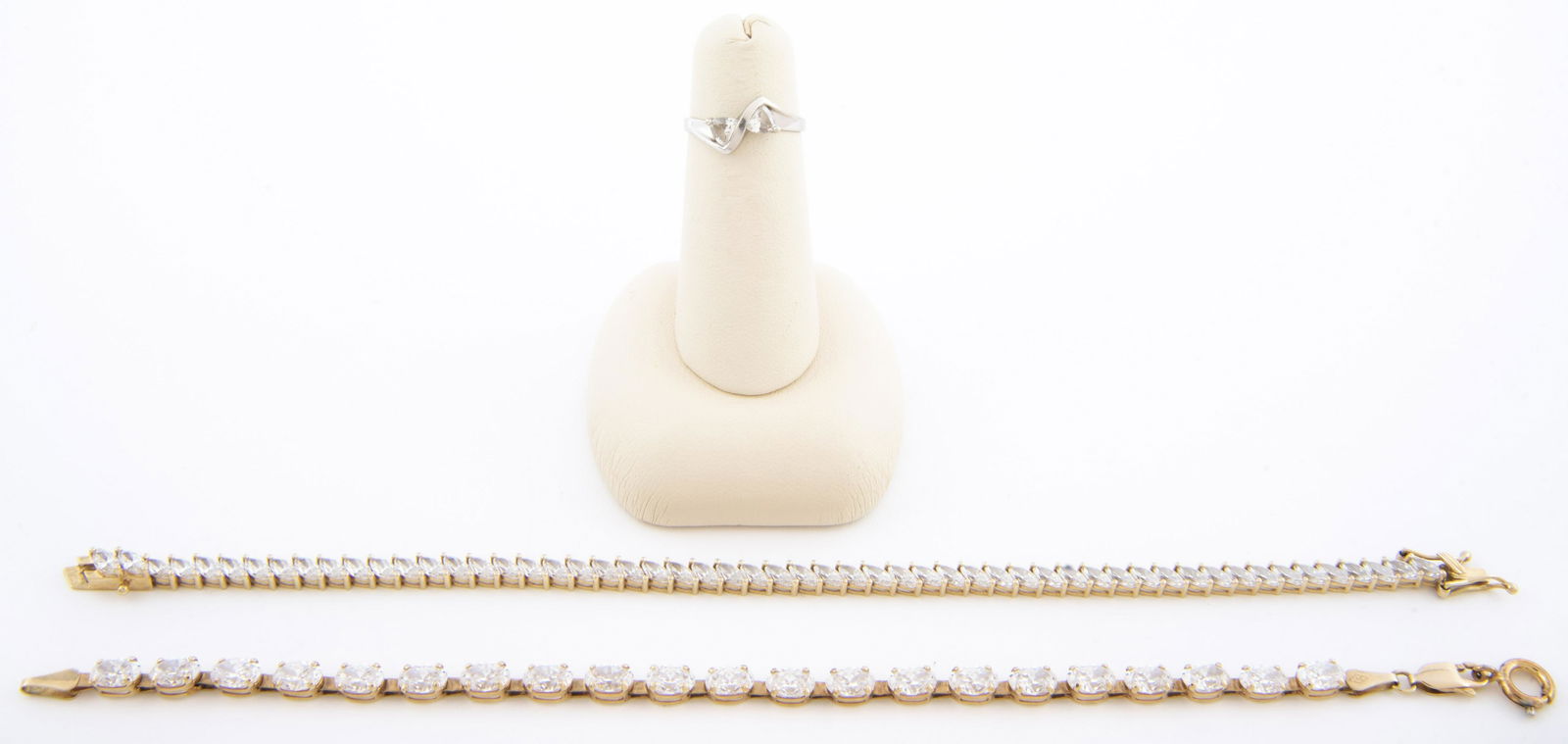 14K & CZ Bracelets & Ring (1 of 2)