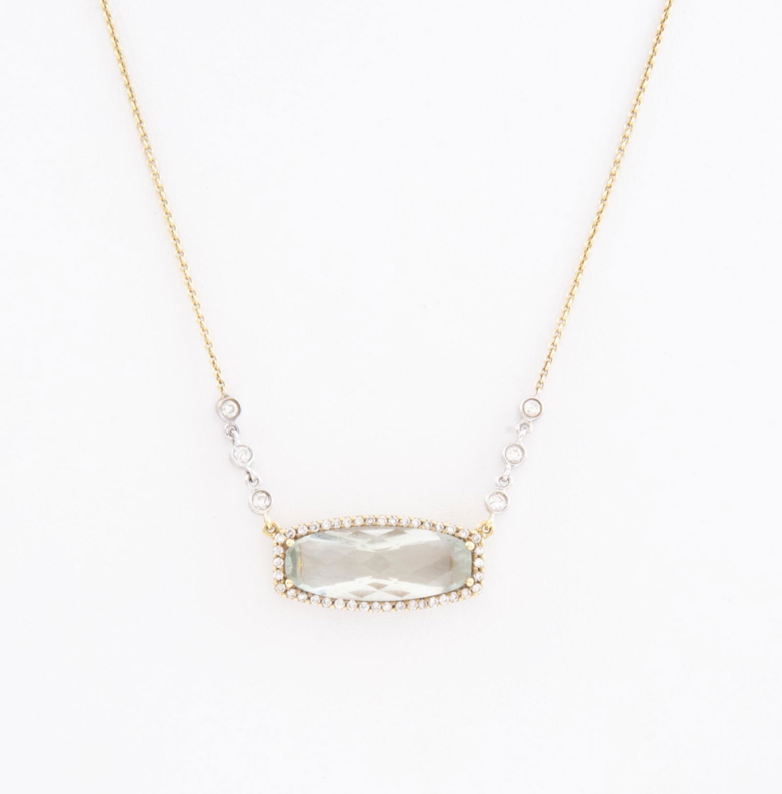 14k Aquamarine & Diamond Necklace (1 of 2)