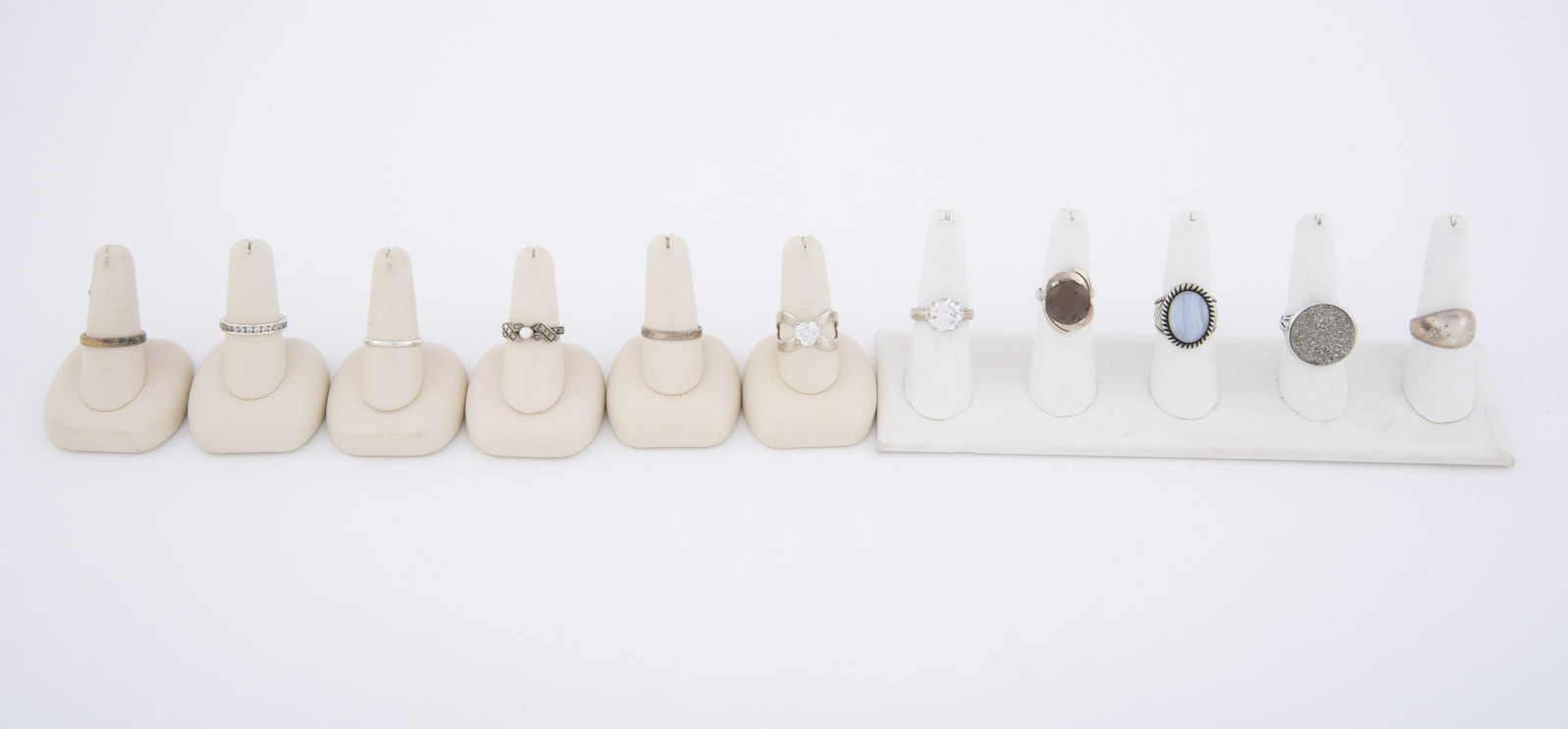 11 Sterling Rings incl Agate (1 of 2)