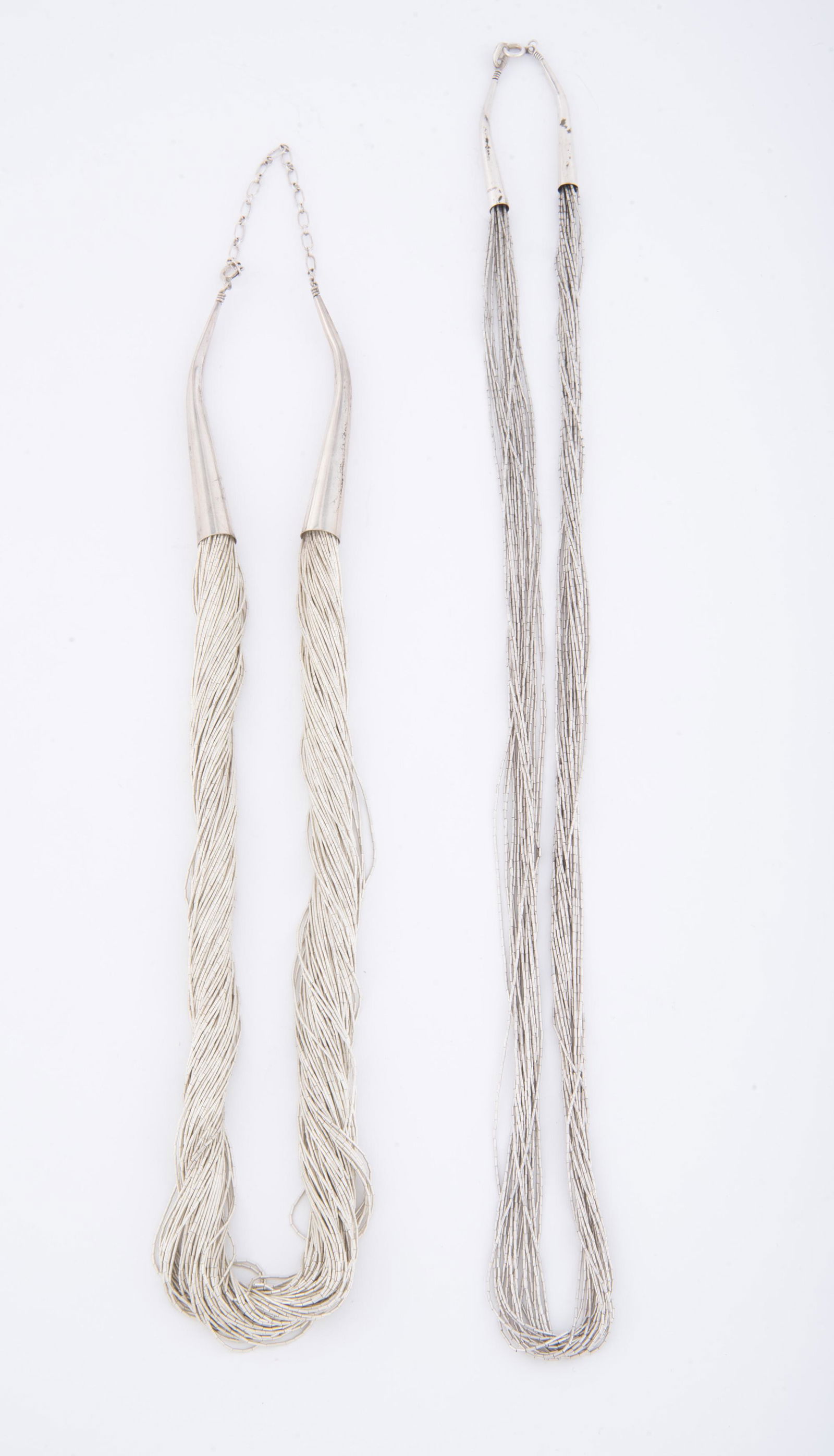 2 Large Liquid Silver Necklaces (1 of 1)