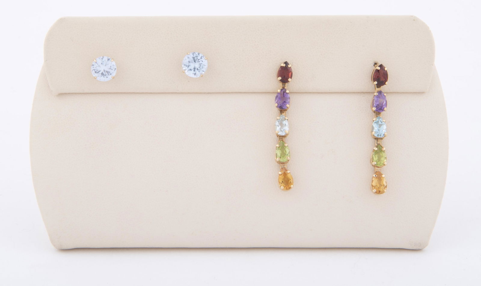 2 Pr 14K & Gemstone Earrings (1 of 2)