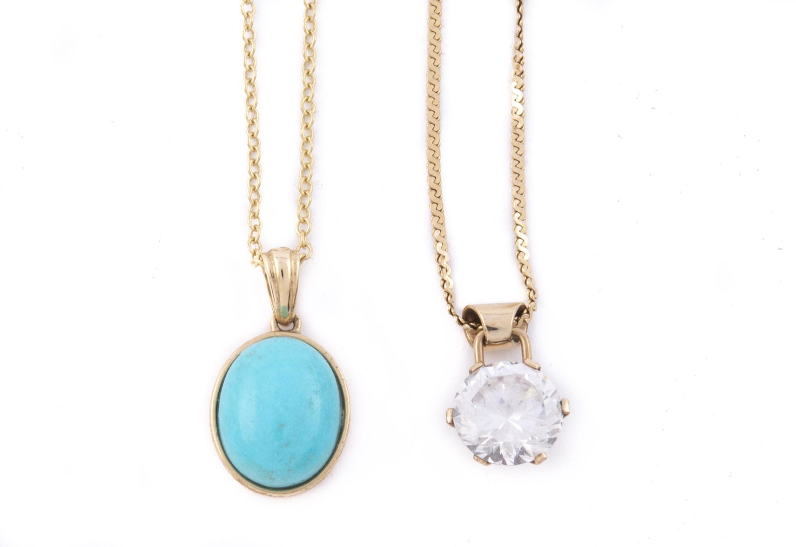 14K CZ & Turquoise Necklaces (1 of 2)