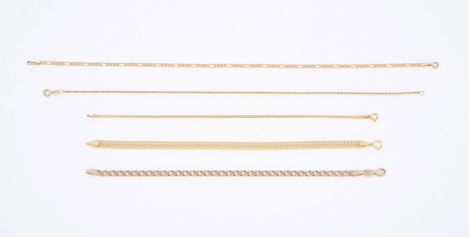 7 Pcs 14k Bracelets & Anklets (1 of 1)