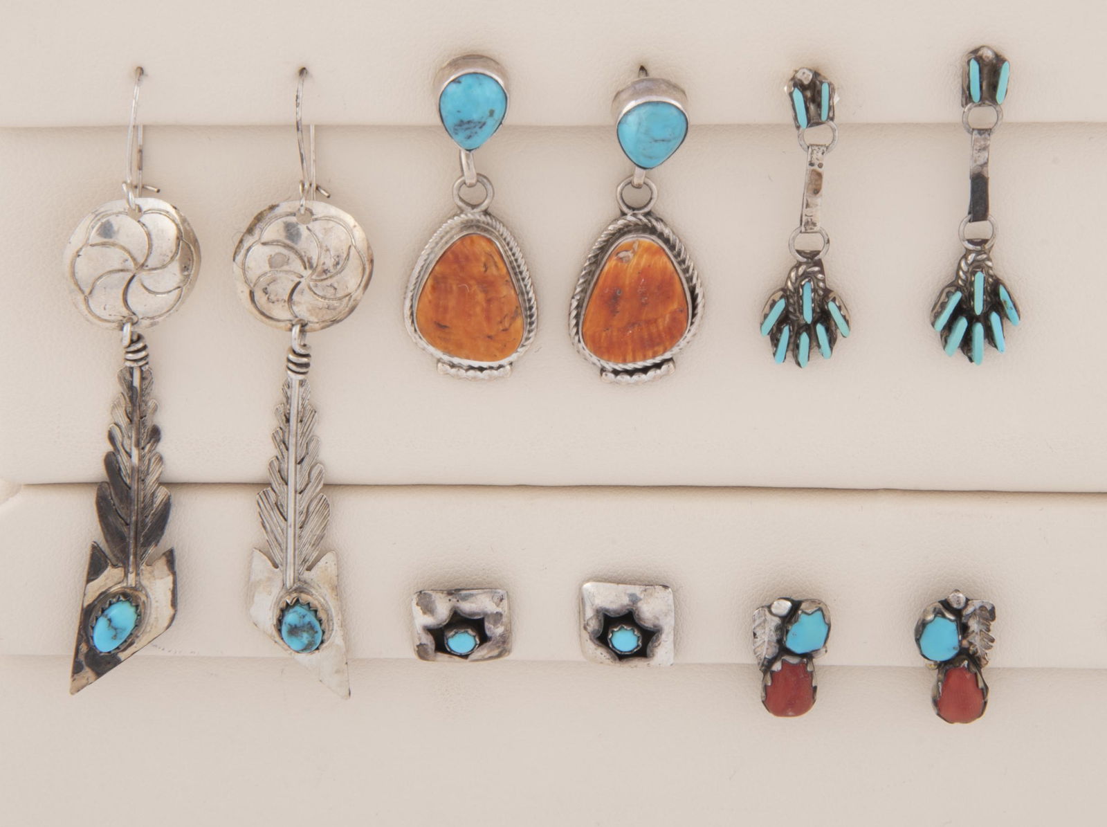 5 Pr Sterling Native American Earrings (1 of 2)
