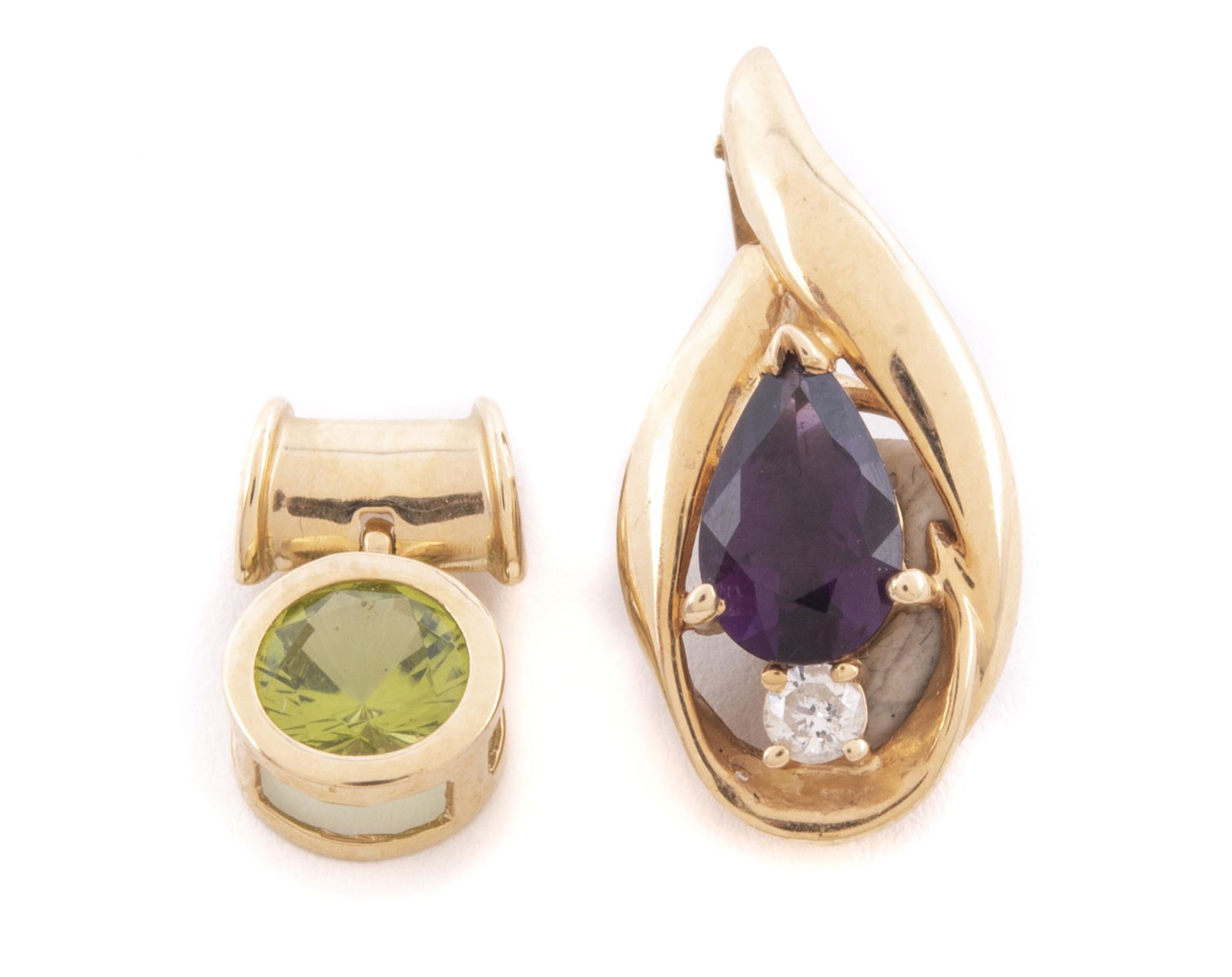 2 14K Gemstone Pendants (1 of 1)