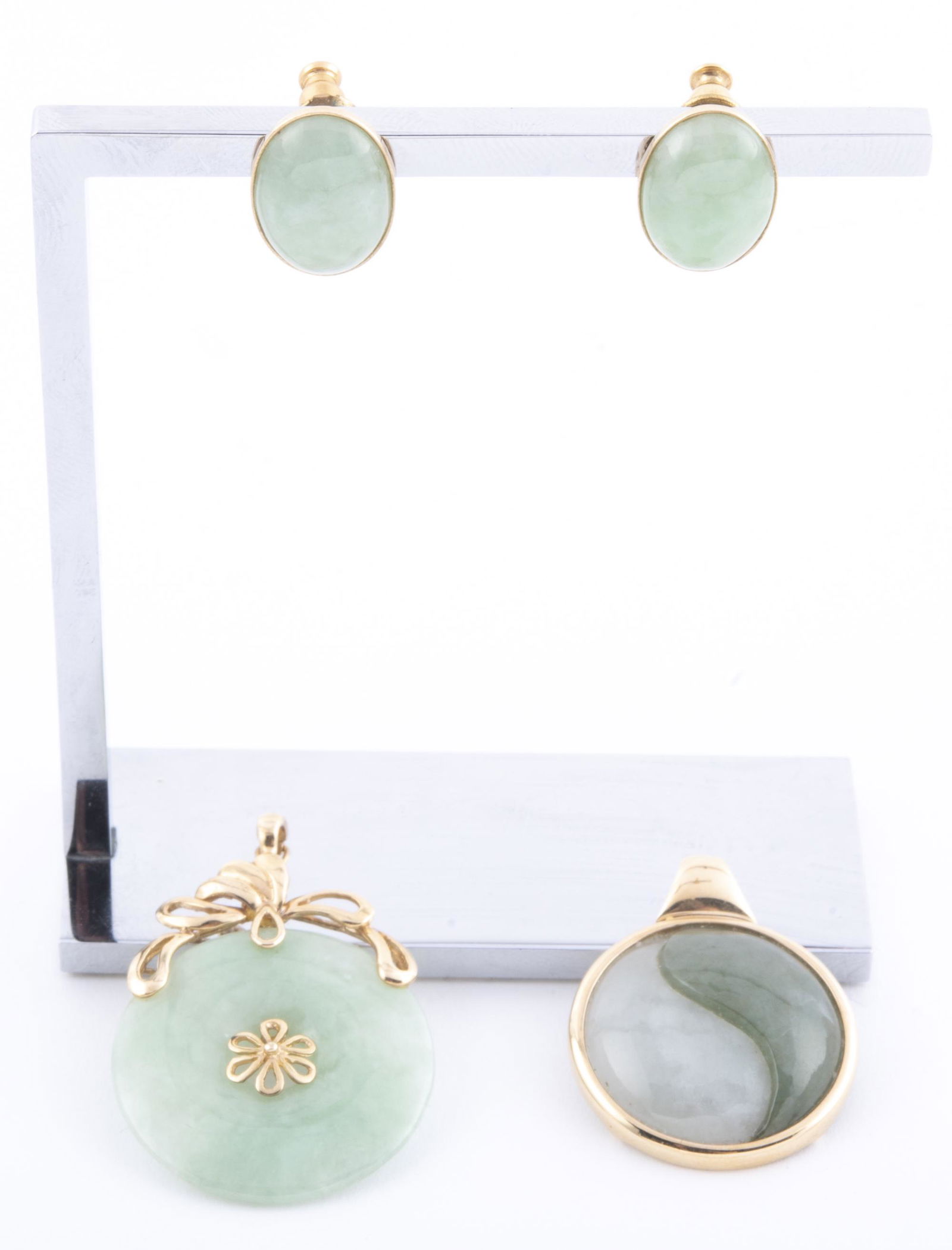 14K Jade Pendants & Earrings (1 of 2)