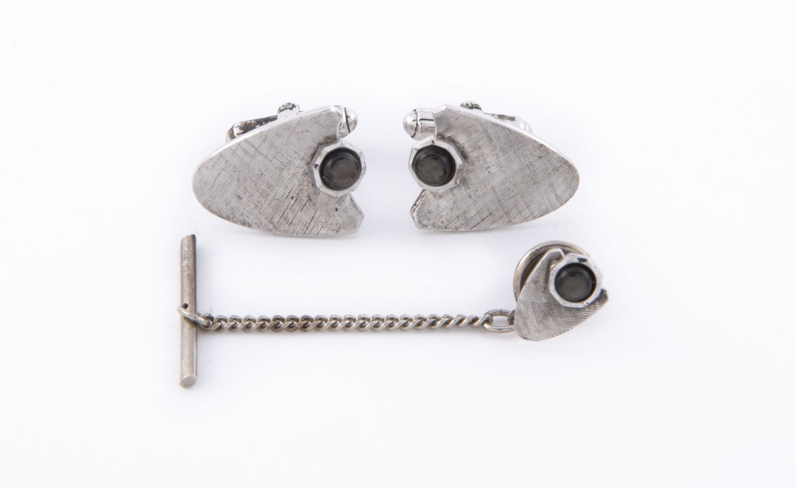 Sterling Cufflink & Tie Pin Set (1 of 1)