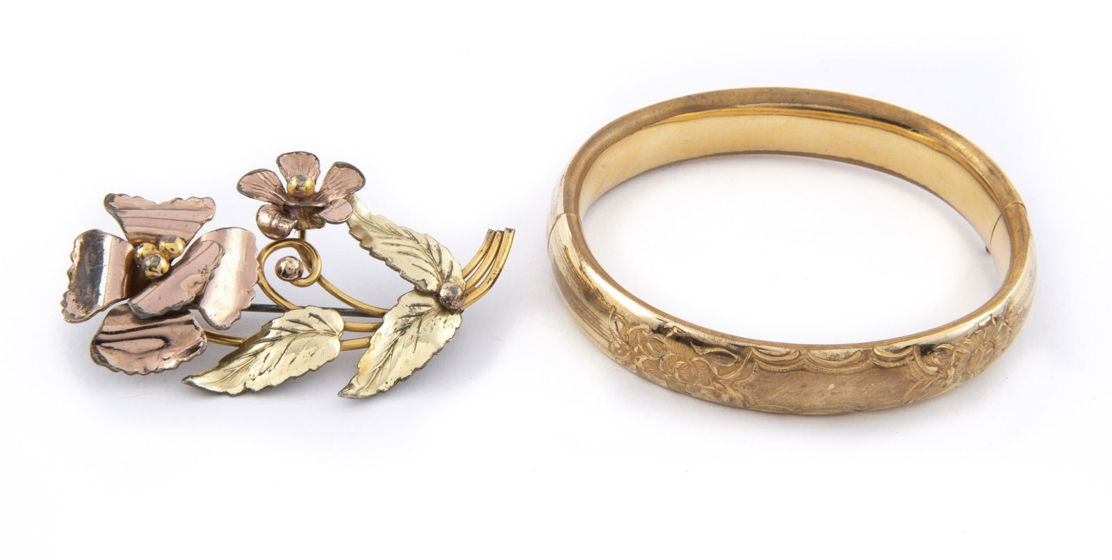 Gold Filled Bangle & Brooch (1 of 1)