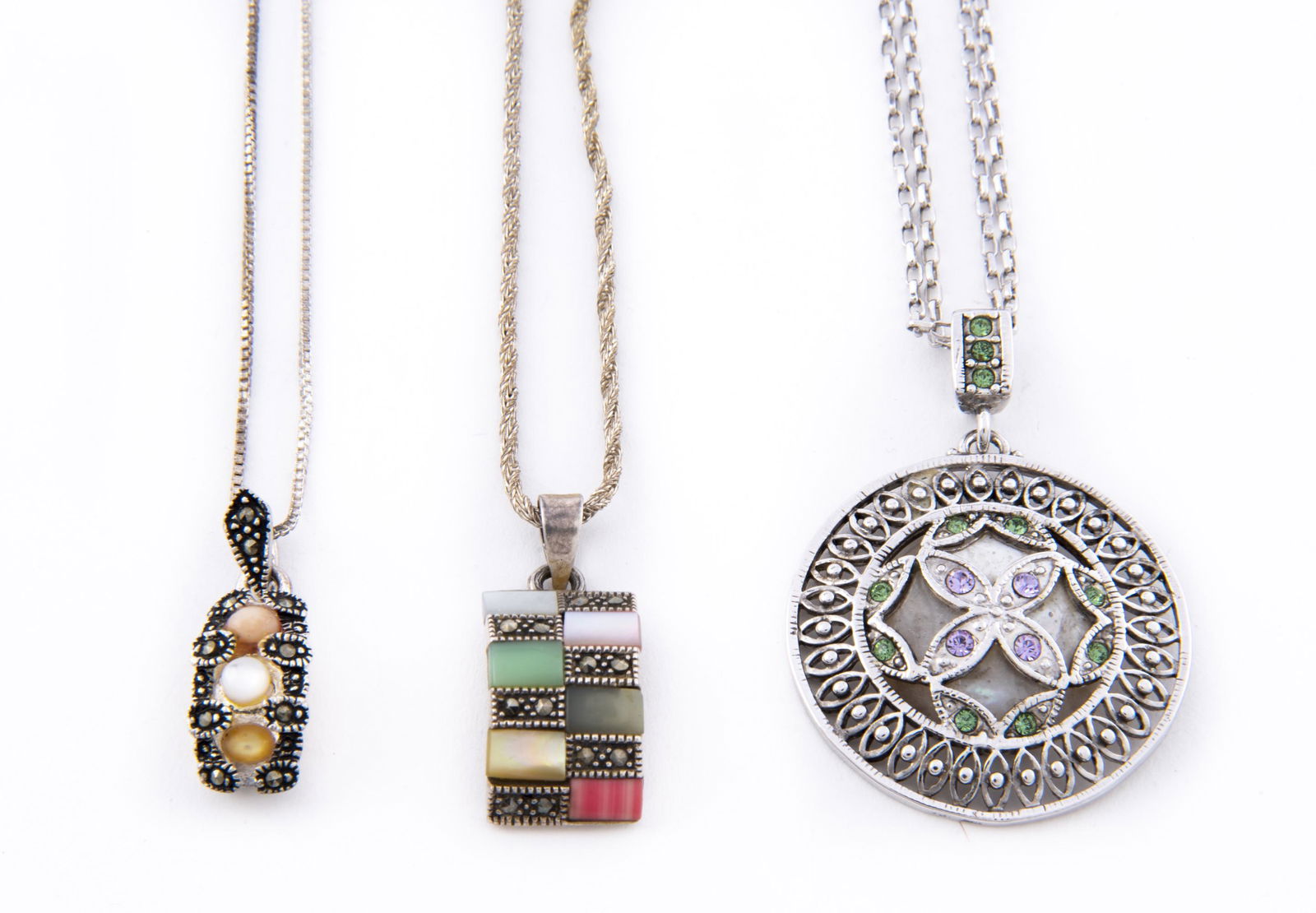 3 Sterling Pendant Necklaces (1 of 2)