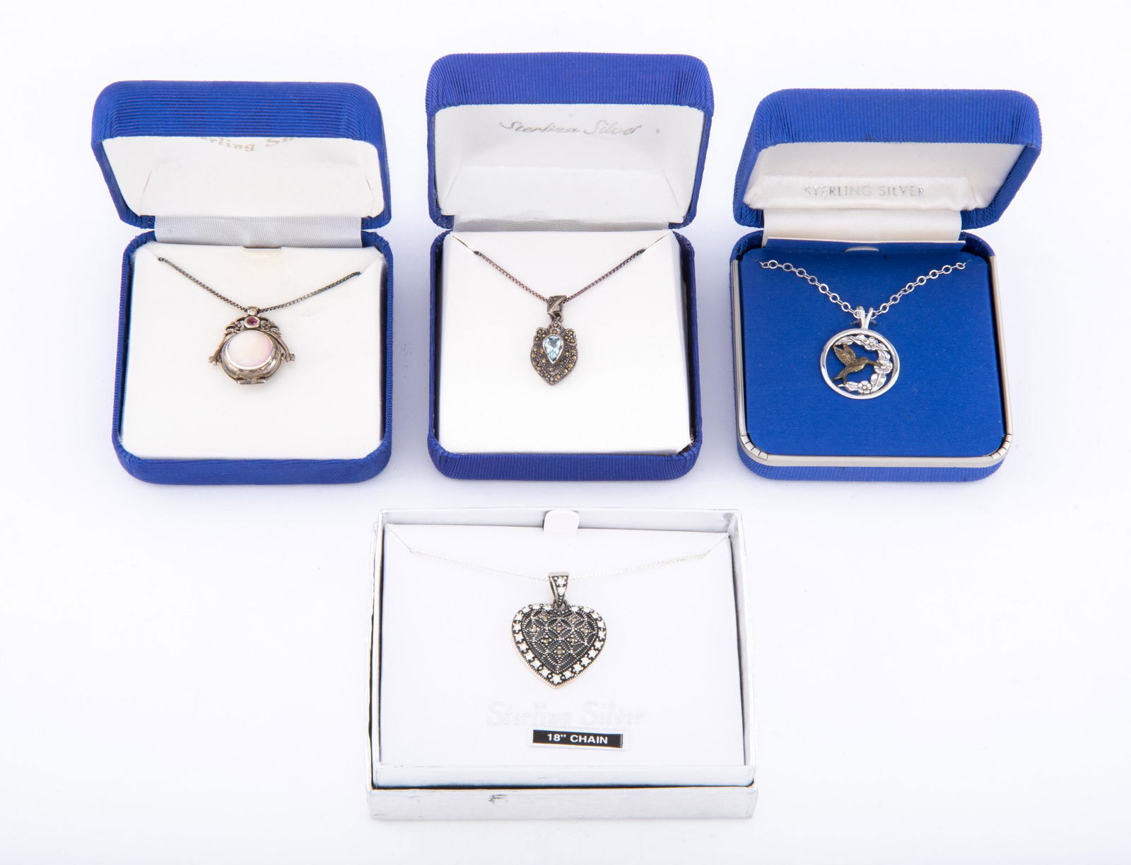 4 Sterling Pendant Necklaces (1 of 1)