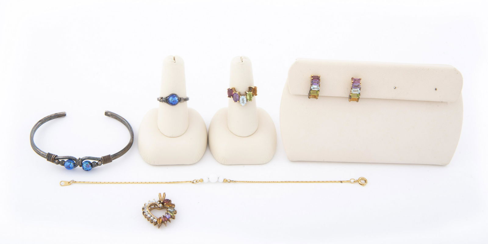 6 Pcs Jewelry Incl Silver & Gemstones (1 of 3)