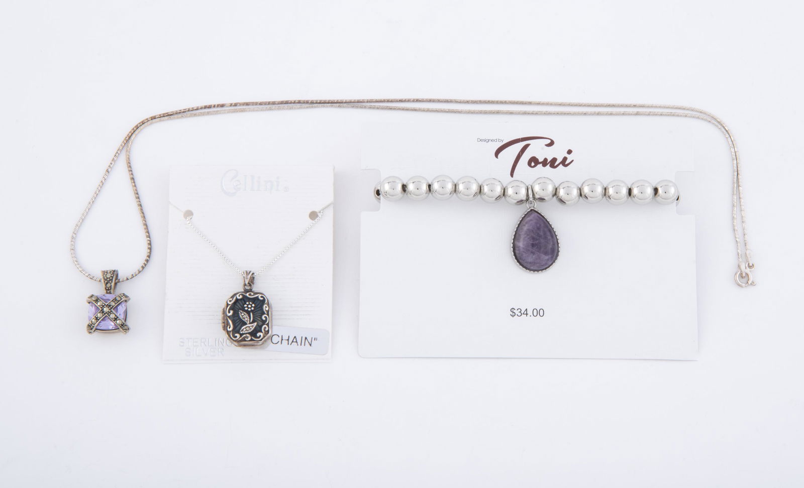 3 Sterling Pendant Necklaces (1 of 1)