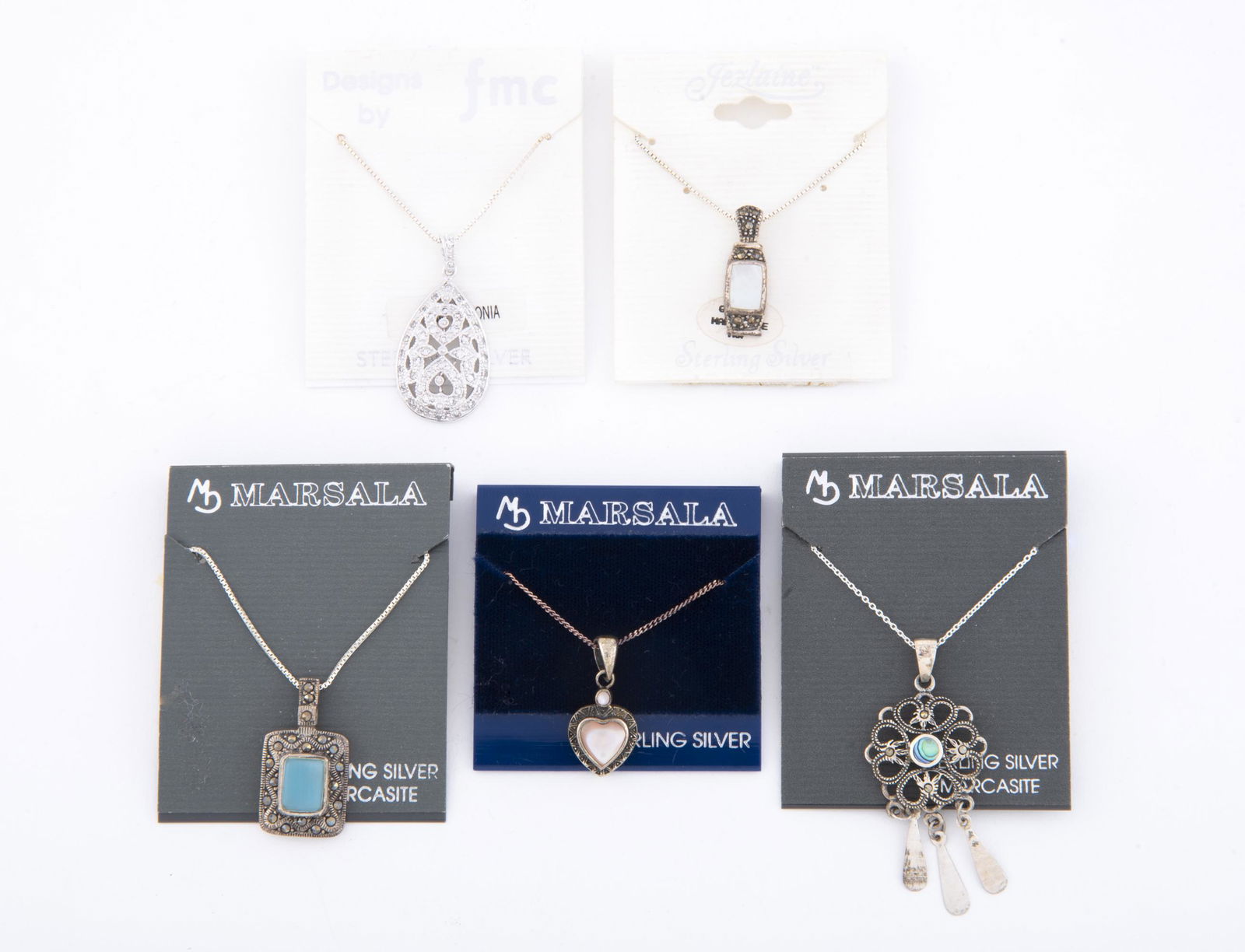 5 Sterling Pendant Necklaces (1 of 2)
