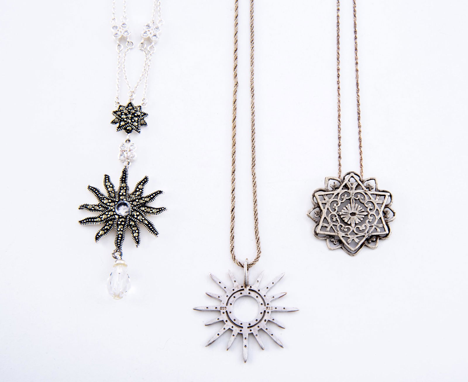 3 Sterling Pedant Necklaces (1 of 2)