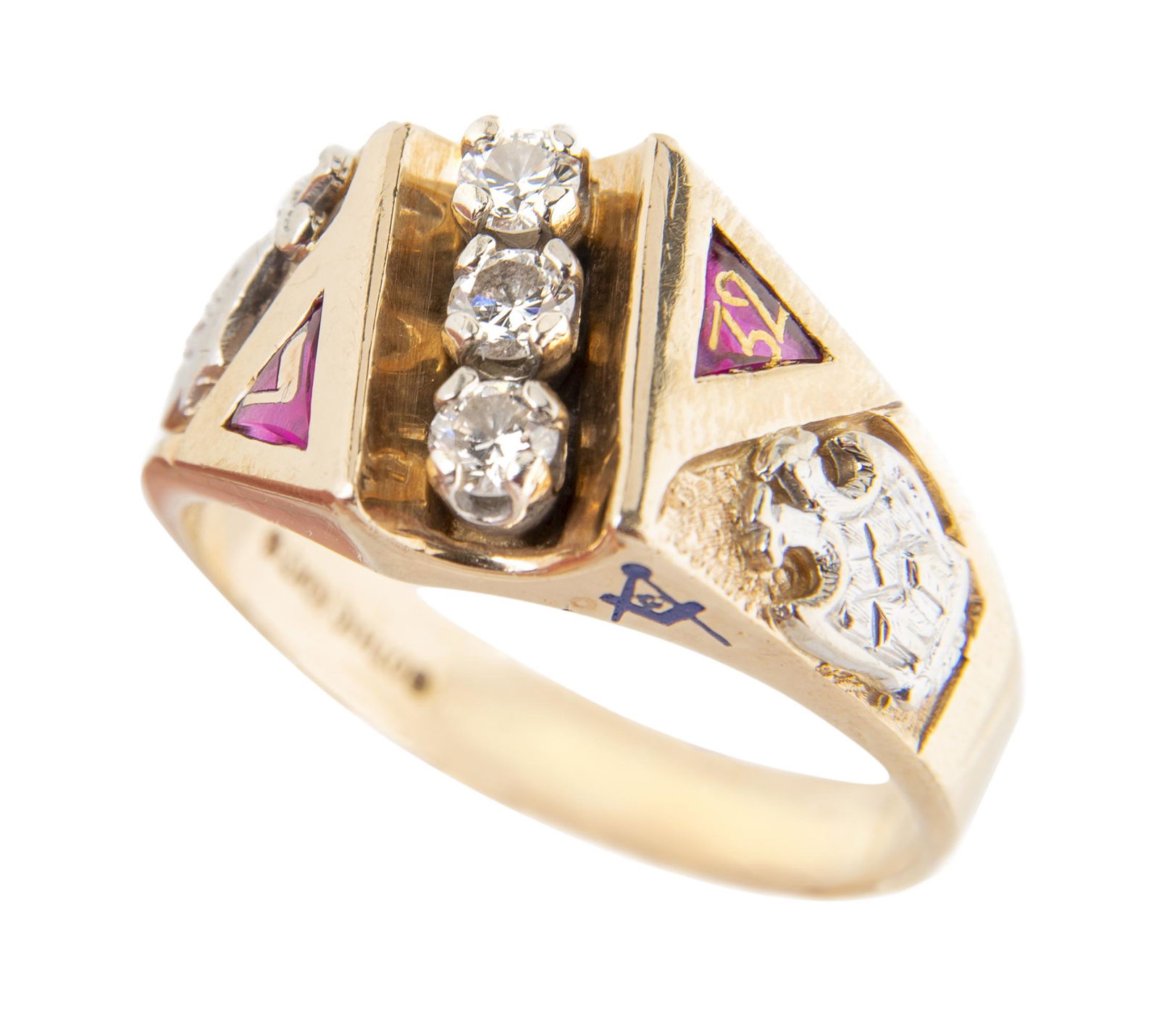 10k 32nd Degree Diam Masonic Shriner Ring (1 of 4)