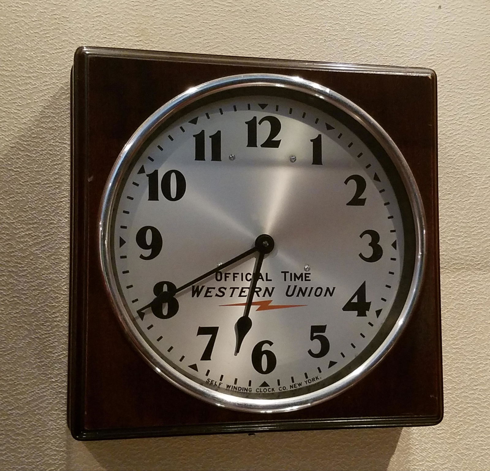 Western Union Self Winding Wall Clock (1 of 3)