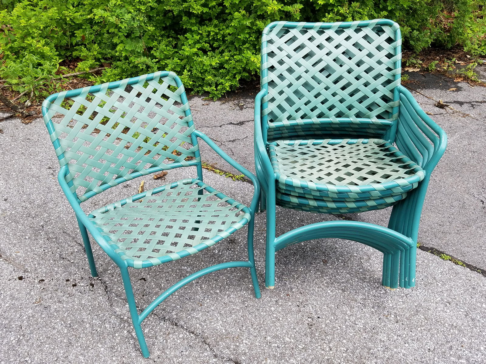 Set of 8 Metal Outdoor Stacking Chairs (1 of 1)